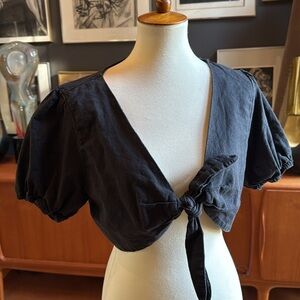 Forever 21 linen summer Bolero with tie in the front in size extra large